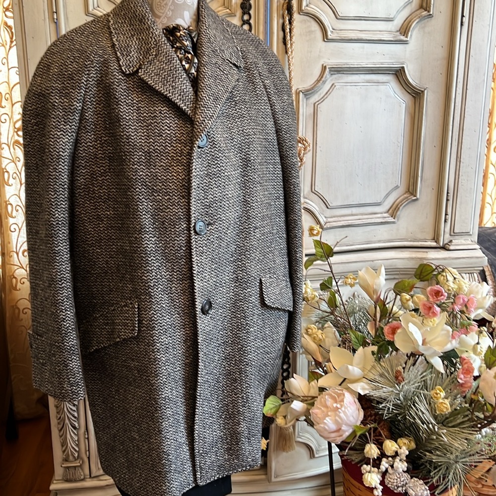 BRITISH TWEED CUSTOM TOP COAT MEN’S SZ XLG 44R FROM SAMUEL MARTIN LTD LONDON UK - Picture 3 of 14